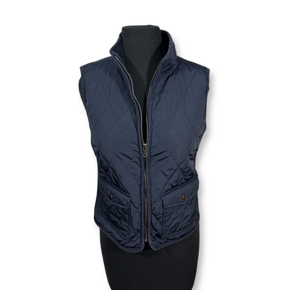 EUC Talbots Quilted Puffer Vest Pockets Full Zip‎ Sleeveless Womens Small Petite